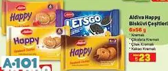 ALDİVA HAPPY BİSKÜVİ 6X56 G ÇEŞİTLERİ